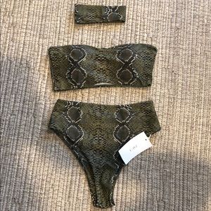 Zaful Snakeskin Bandeau Bikini
